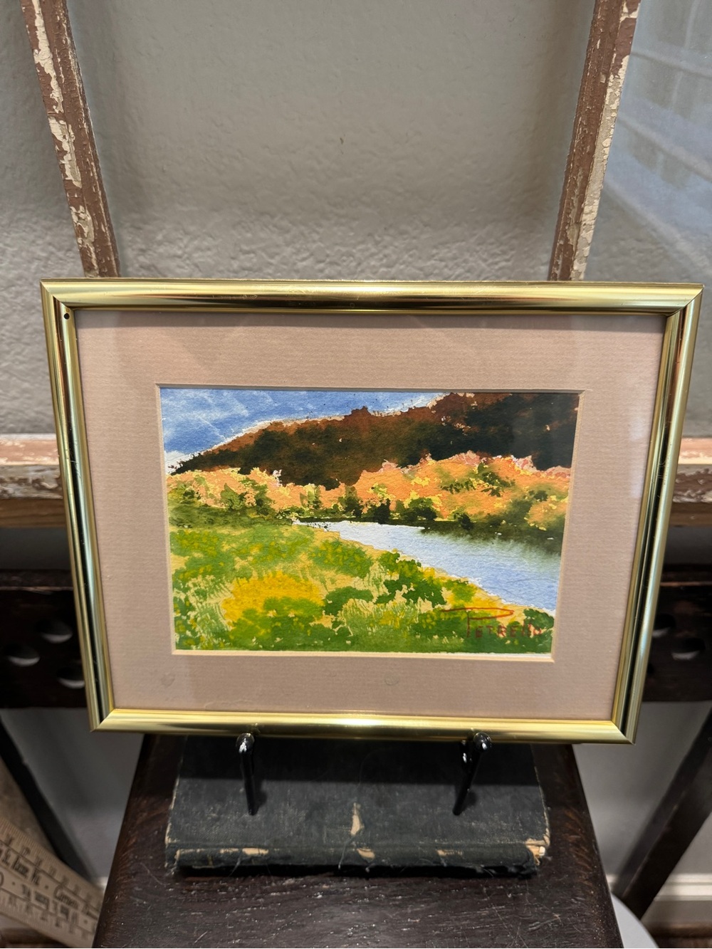 Vintage Framed Signed Landscape Watercolor Wall Art